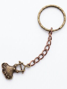 Handmade - Vintage Bronze-Tone Ornate Charm Keychain
